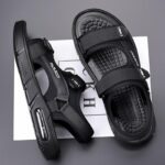 sandals mens Man's casual leather sandal open shoes-BS01586-Veeddydropshipping