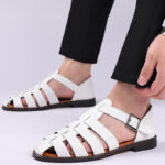 Leather Sandals for Men Buckle Soft Sole Point Toe-BS01577-Veeddydropshipping